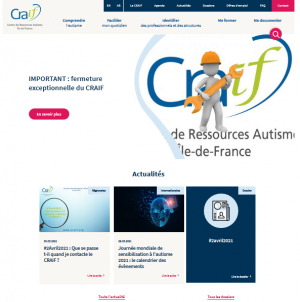 Home page du site internet du CRAIF